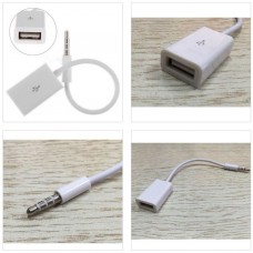 3.5mm Male AUX Audio Plug Jack To USB 2.0 Female Cable (AUX-USB-F-M)