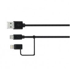 Goji 2in1 Data Cable MFI Lightning & microUSB 1m Black (G2IN117C)