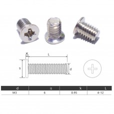5PCS Flathead Screws for 2.5 HDD/SSD, Size: M3*5 (HDX-SS-25003)