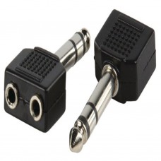 Y-Splitter plug, stereo Jack 1x 6.3mm naar 2x 3.5mm (JACK-JACK63SC35)