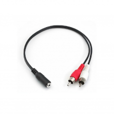 Jack 3.5mm Stereo Female to Dual RCA Stereo Audio Adapter Cable,0.2m (JACKRCA-FM02)