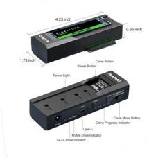 USB-C to SSD HDD clone adapter for NVMe and 2.5"/3.5" SATA (K10635N)