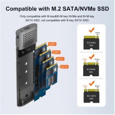 USB-C + USB-A M.2 NVME & M.2 NGFF Dual Protocols M2 SSD Enclosure (K1691)