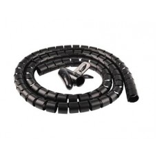 Kunststof Spiraalband + Invoer Clip Kabelmanagement, Zwart, Ø 16mm, 2M op rol (LMT-CC05-16-20CBK)