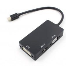 3-in-1 Mini DisplayPort to VGA HDMI DVI  Adapter Cable, White (MNDP-VHD-WH)