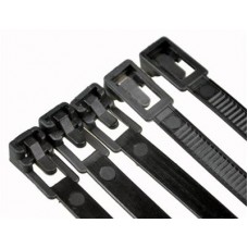 5PCS* Black Reusable Resealable Cable Ties 8*250mm (MNT-NYTR-8-25)