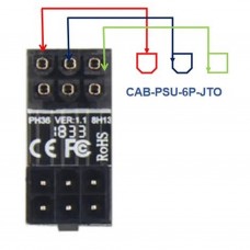 6 Pin Graphic Card PSU Port 180 degree Turning Adapter F/M, Out (PSU-6P-JTO)