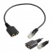 Double 3.5mm Audio Jack Female to Male RJ9 Plug Converter (RJ9-JACK35-M-F) Double 3.5mm Audio Jack Female to Male RJ9 Plug Converter (RJ9-JACK35-M-F)