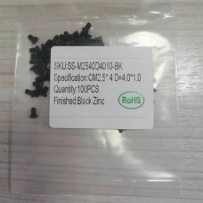 Notebook Computer Repair Screw Thin Flat Wafer Head Cross Black Zinc CM2.5*4 D=4.0*1.0 100pcs/set (SS-M2540D4010-BK)