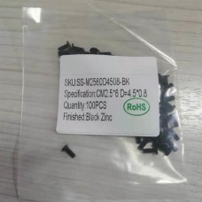 Notebook Computer Repair Screw Thin Flat Wafer Head Cross Black Zinc CM2.5*6 D=4.5*0.8 100pcs/set (SS-M2560D4508-BK)
