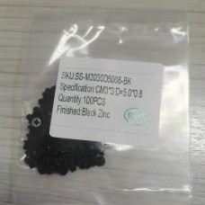 Notebook Computer Repair Screw Thin Flat Wafer Head Cross Black Zinc CM3*3 D=5.0*0.8 100pcs/set (SS-M3030D5008-BK)