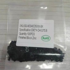 Notebook Computer Repair Screw Thin Flat Wafer Head Cross Black Zinc CM3*4 D=5.0*0.8 100pcs/set (SS-M3040D5008-BK)