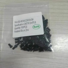 Notebook Computer Repair Screw Thin Flat Wafer Head Cross Black Zinc CM3*6 D=5*0.8 100pcs/set (SS-M3060D5008-BK)