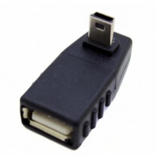 USB A Female to Mini USB Male adapter,90° hoek (USB-AF-MNM-90) USB A Female to Mini USB Male adapter,90° hoek (USB-AF-MNM-90)