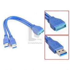 Dual USB 3.0 A Male to 20-pin Header Male (USB3AM-20PM) Dual USB 3.0 A Male to 20-pin Header Male (USB3AM-20PM)